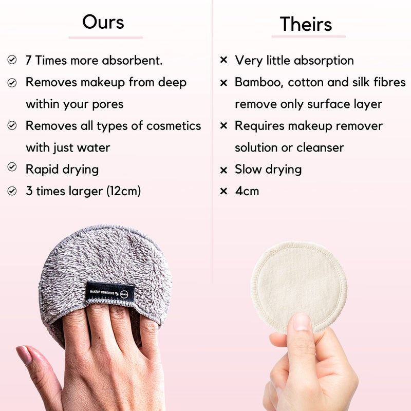 Ogato Reusable Makeup Remover Cloth - 6pc Face Pads, Makeup Eraser Cloth Wipes for All Skin Types - Washable Microfiber Make Up Reusable Cotton Rounds for Face - With Free Laundry Bag - Image 4